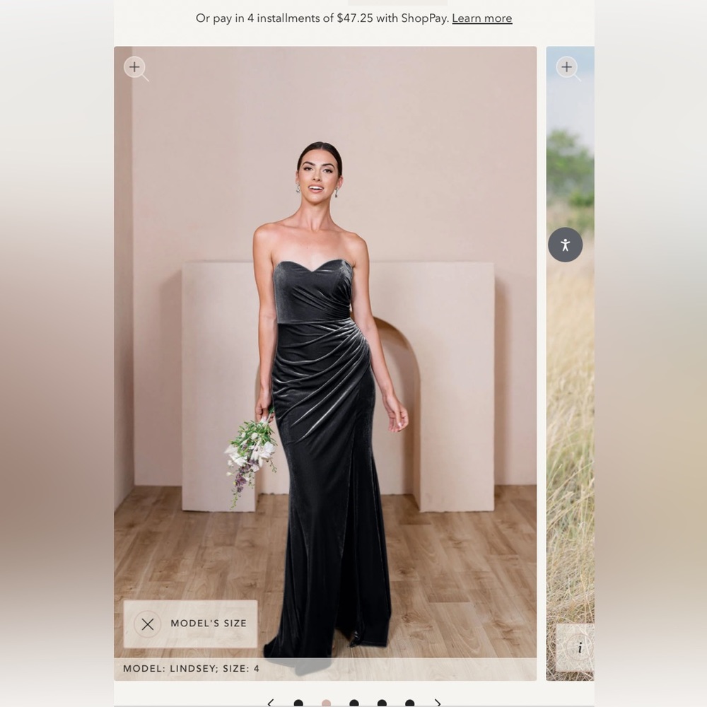 NWT Revelry Ariel Bridesmaid Dress Slate Blue Velvet size 4